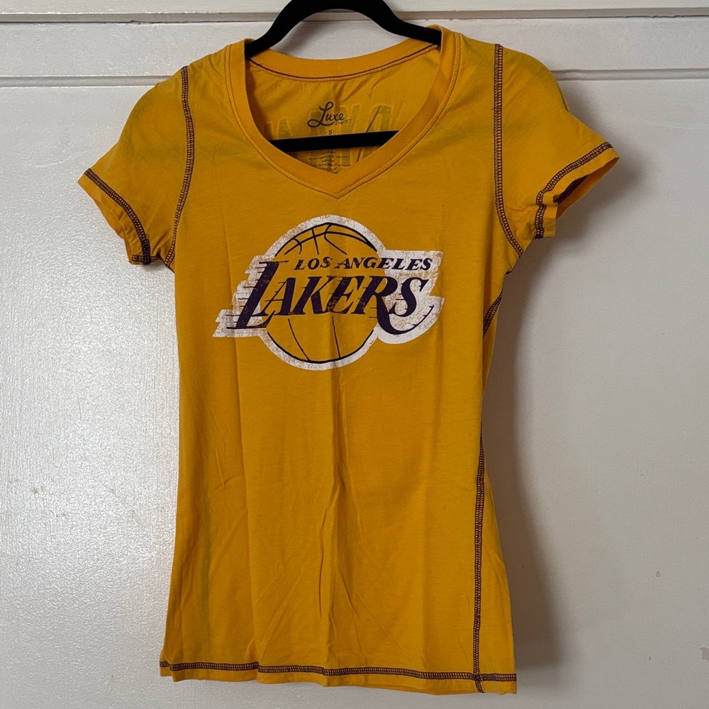 Luxe Yellow Los Angeles Lakers Short Sleeve Tee
